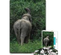 Puzzle Thématique Elephant Eating Leaves from A Tree pour Adultes, 1000 PCS