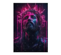Puzzle Thématique Jesus in Neon Lights pour Adultes, Format 300 PCS