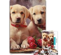 Puzzle Thématique Labradors with Roses pour Adultes, 1000 PCS