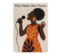 Puzzle Thématique Singer with Microphone, Rhythm and Freedom pour Adultes, 300 PCS