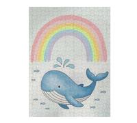 Puzzle Thématique Whale, Fish and Rainbow pour Adultes, Format 500 PCS