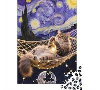 Puzzle Thérapeutique en Bois 1000 Pièces - Chat Maine Coon | Détente Mentale Et Concentration pour Relaxation