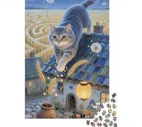 Puzzle Thérapeutique en Bois 1000 Pièces - Chat norvégien de forêt | Détente Mentale Et Concentration pour Relaxation