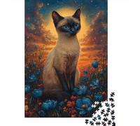Puzzle Thérapeutique en Bois 1000 Pièces - Chaton Siamois | Détente Mentale Et Concentration pour Relaxation