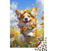 Puzzle Thérapeutique en Bois 1000 Pièces - Corgi | Détente Mentale Et Concentration pour Relaxation