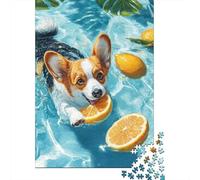 Puzzle Thérapeutique en Bois 1000 Pièces - Corgi | Détente Mentale Et Concentration pour Relaxation