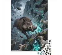 Puzzle Thérapeutique en Bois 1000 Pièces - Sanglier | Détente Mentale Et Concentration pour Relaxation