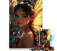 Puzzle Thinker Bell avec Chaton pour Adultes, 1000 pièces, Jouet Intelligent, Lien Familial, découpe précise, Cadeau saisonnier 50x75cm