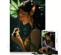Puzzle Thinker Bell et Chaton 1000 pièces pour Adultes Stimule la mémoire Moment de détente Assemblage d'image Belle œuvre d'art 38x26cm