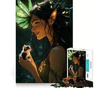 Puzzle Thinker Bell et Chaton pour Adolescents, 1000 pièces, Jeu de logique et de réflexion, Calme et Amusant, Bords Lisses, Cadeau d'anniversaire 38x52cm
