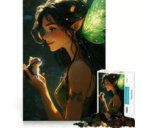 Puzzle Thinker Bell et Chaton pour Adolescents, 1000 pièces, Jeu de logique et de réflexion, Calme et Amusant, Bords Lisses, Cadeau d'anniversaire 38x26cm