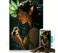 Puzzle Thinker Bell et Chaton pour Adultes, 1000 pièces, Jeu de réflexion Amusant et Silencieux, découpe précise, décoration Murale 50x75cm