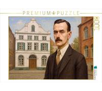 Puzzle · Thomas Mann | L'écrivain devant la maison des Buddenbrook à Lübeck, 1905 · 1000 pièces · Format assemblé 64 × 48 cm · CALVENDO Puzzle
