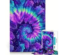 Puzzle Tie-Dye 1000 pièces pour Adultes, Jeu de réflexion, Moment de détente, œuvre d'art à Collectionner 50x75cm