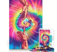 Puzzle Tie Dye Pass Joint 1000 pièces pour Adolescents, Jeu de réflexion, activité à la Maison, découpe Premium, Cadeau de Noël 38x26cm