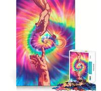 Puzzle Tie Dye Pass Joint pour Adolescents, 1000 pièces, Jouet Intelligent pour Partager Un Moment de complicité, découpe Lisse, liste de souhaits du Père Noël 38x52cm