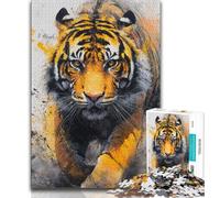 Puzzle Tiger Art 1000 pièces pour Adolescents, Jouet éducatif et décompressant, Cadeau du Père Noël Secret (38x26cm)