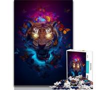 Puzzle Tiger Art 1000 pièces pour Adultes et Adolescents, Aide Le Cerveau à exercer des Jouets addictifs pour cultiver la Patience, adapté aux Couples (38x26cm)