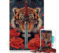 Puzzle Tiger Blade pour Adultes, 1000 pièces, Jouet Intelligent, Lien Familial, Bords Lisses, présentation Artistique 38x52cm