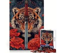 Puzzle Tiger Blade pour Adultes, 1000 pièces, Jouet Intelligent, Lien Familial, Bords Lisses, présentation Artistique 38x52cm