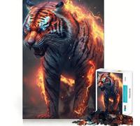 Puzzle Tiger Fire Hard pour Adultes, 1000 pièces, renforce la mémoire, soulage Le Stress, Bords de qualité supérieure, pièce d'art 38x52cm
