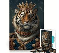 Puzzle Tiger King 1000 pièces pour Adolescents, Jeu de réflexion et de Loisirs, Design Amusant, Assemblage, Cadeau élégant 38x26cm