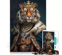 Puzzle Tiger King 1000 pièces pour Adultes Jeu Intelligent et Amusant d'intérieur Découpe Lisse Cadeau du Père Noël 50x75cm