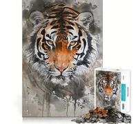 Puzzle Tiger Majest 1000 pièces pour Adolescents Renforce la mémoire Calme et sérénité Qualité supérieure Cadeau de Noël idéal 38x26cm
