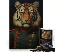 Puzzle Tiger Officer 1000 pièces pour Adolescents, Jeu de réflexion et de Loisirs, Design élégant, à Assembler, Cadeau raffiné 38x26cm