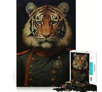 Puzzle Tiger Officer 1000 pièces pour Adolescents, Jeu de réflexion et de Loisirs, Design élégant, à Assembler, Cadeau raffiné 38x26cm