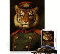 Puzzle Tiger Officer 1000 pièces pour Adultes, Jeu Intelligent Anti-Stress, Motif à Assembler, Surprise de Noël 38x26cm