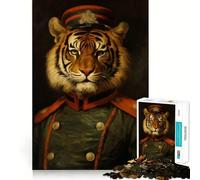 Puzzle Tiger Officer 1000 pièces pour Adultes, Jeu Intelligent Anti-Stress, Motif à Assembler, Surprise de Noël 38x26cm