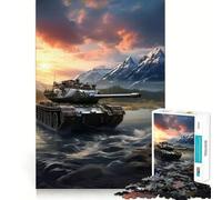 Puzzle Tiger Panzer au Coucher du Soleil, 1000 pièces, pour Adolescents, Jeu de réflexion Amusant et décontracté, Design élégant, Cadeau 38x26cm