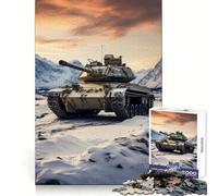 Puzzle Tiger Panzer dans la Neige, difficulté Difficile, 1000 pièces, pour Adultes 38x26cm