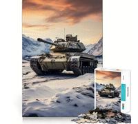 Puzzle Tiger Panzer dans la Neige, difficulté Difficile, 1000 pièces, pour Adultes 38x26cm