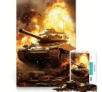 Puzzle Tiger Panzer en Flammes de 1000 pièces pour Adolescents, Jeu de logique et de Construction Amusant, découpe de précision, Cadeau élégant 38x26cm