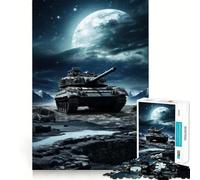 Puzzle Tiger Panzer et Lune 1000 pièces pour Adultes, Jeu de réflexion Amusant et décontracté, découpe de précision, Cadeau Artistique 38x26cm