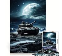 Puzzle Tiger Panzer et Moon 1000 pièces pour Adolescents, Jeu de logique et de réflexion, découpe de précision, Cadeau élégant 50x75cm