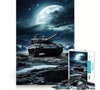 Puzzle Tiger Panzer et Moon 1000 pièces pour Adolescents, Jeu de logique et de réflexion, découpe de précision, Cadeau élégant 50x75cm