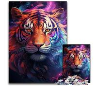 Puzzle Tiger_Spirit_colorf 1000 pièces en Bois pour Adolescents et Famille - Jeu de réflexion à Faire soi-même (75 x 50 cm)