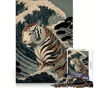 Puzzle Tiger Ukiyo E Japon Chine 1000 pièces pour Adultes, Jouet Intelligent, Lien Familial, Bords Lisses, présentation Artistique 50x75cm