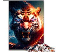 Puzzle Tigre 1000 pièces en Bois, Casse-tête Stimulant pour Adolescents, Jeu interactif Familial Amusant 1000 pièces(50x75cm)