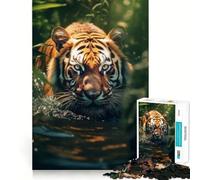 Puzzle Tigre 1000 pièces pour Adolescents, Jeu de logique et de raisonnement, Calme, découpe précise, Surprise de Noël 38x52cm