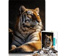Puzzle Tigre 1000 pièces pour Adultes et Adolescents, Jouets éducatifs et éducatifs, Jeux familiaux avec Affiche et fiche de Questions-réponses (38x26cm)