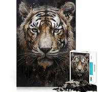 Puzzle Tigre 1000 pièces pour Adultes, Jeu Intelligent Anti-Stress, Motif à Assembler, Surprise de Noël 50x75cm