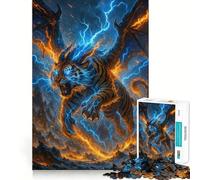 Puzzle Tigre Ailé au Pouvoir de la Foudre pour Adolescents 1000 Pièces Jeu Stimulant l'esprit Assemblage Solide et Sécurisé Activité de Partage en Famille (38x26cm)