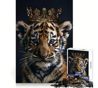 Puzzle Tigre, Animal Mignon, Roi des Puzzles, 1000 pièces, Jouet de logique Solide pour Adolescents, Anti-Stress, Bords Transparents, Cadeau Classique 50x75cm