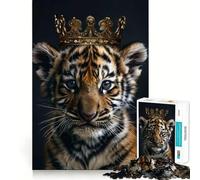 Puzzle Tigre Animal Mignon Roi Difficile 1000 Pièces pour Adultes Stimule la mémoire, Calme, évasion, Bords serrés Cadeau Spécial 38x52cm