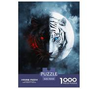 Puzzle Tigre Blanc Classiques Décoration Intérieure De Qualité Supérieure Animauxs 1000 Pièces Divertissement pour Adulte Adultes Et Enfants 70x50cm/1000pcs