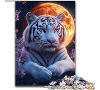 Puzzle Tigre Blanc pour Adolescents (1000 pièces), Jeu Stimulant, Chaque pièce est Unique - Jeu Familial Stimulant (50x75cm)